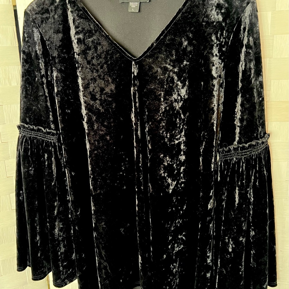 Karen Kane Black Velvet Blouse
